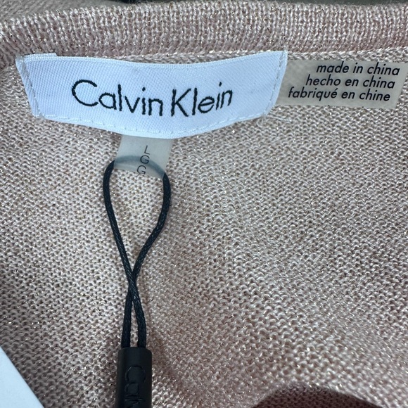 NWT Calvin Klein blush bell sleeve sweater with gold threads size large - Picture 10 of 11
